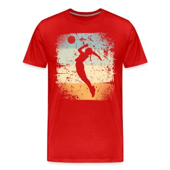 Volley-ball - T-shirt bio Premium Homme - rouge - Devant - Damien (186cm)