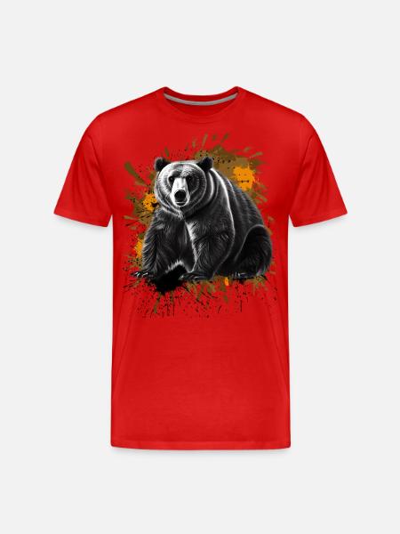 Bär - Männer Premium Bio T-Shirt - Rot