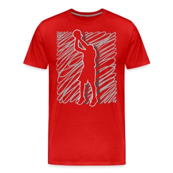 Basketball Basketballer - Männer Premium Bio T-Shirt - Rot - Vorne - Damien (186cm)