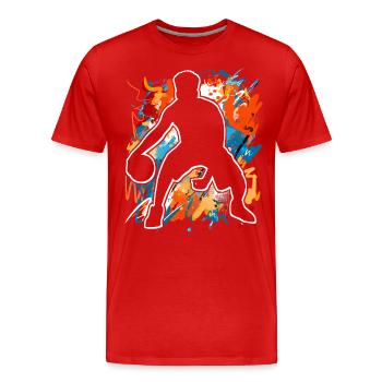 Basketball Basketballer - Männer Premium Bio T-Shirt - Rot - Vorne - Damien (186cm)