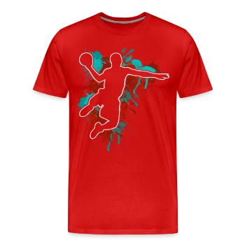 Basketball Basketballer - Männer Premium Bio T-Shirt - Rot - Vorne - Damien (186cm)