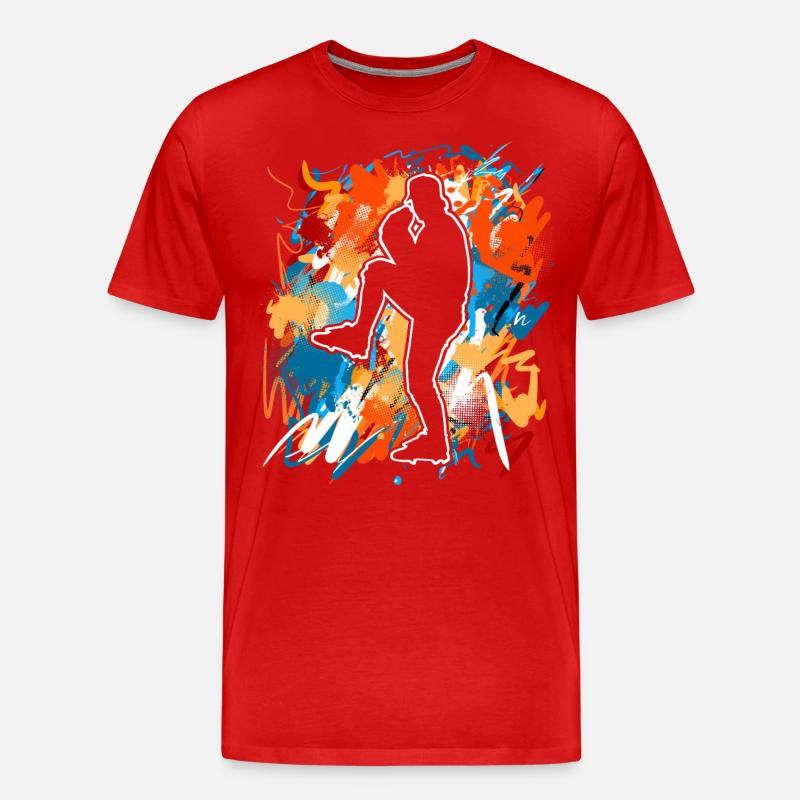 Baseball - Männer Premium Bio T-Shirt - Rot
