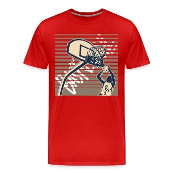 Basketball Basketballer - Männer Premium Bio T-Shirt - Rot - Vorne - Damien (186cm)