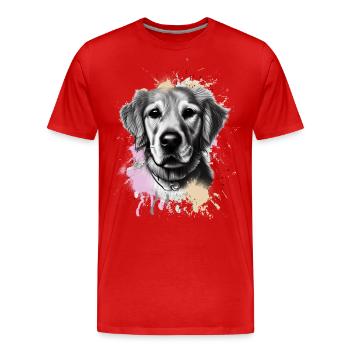 Golden retriever - T-shirt bio Premium Homme - rouge - Devant - Damien (186cm)