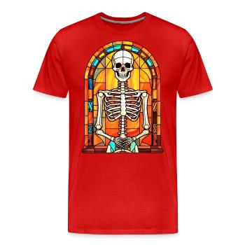 Halloween Stained Glass Stained Glass - Men's Premium Organic T-Shirt - red - Front - Damien (186cm)