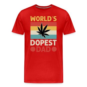 Cannabis Marijuana Weed Fumer - T-shirt bio Premium Homme - rouge - Devant - Damien (186cm)
