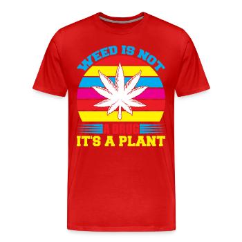 Cannabis Marijuana Weed Fumer - T-shirt bio Premium Homme - rouge - Devant - Damien (186cm)