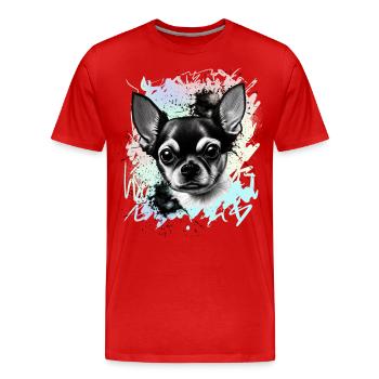 Chihuahua - T-shirt bio Premium Homme - rouge - Devant - Damien (186cm)