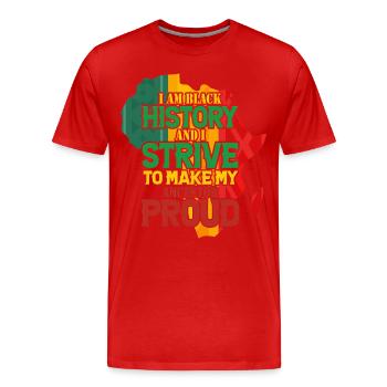 Mois de l’histoire des Noirs Histoire des Noirs - T-shirt bio Premium Homme - rouge - Devant - Damien (186cm)