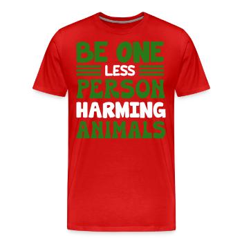 Vegan Veganism - Men's Premium Organic T-Shirt - red - Front - Damien (186cm)