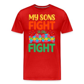 Autismus Autist - Männer Premium Bio T-Shirt - Rot - Vorne - Damien (186cm)
