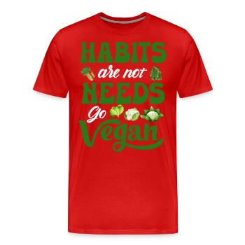 Vegan Veganism - Men's Premium Organic T-Shirt - red - Front - Damien (186cm)