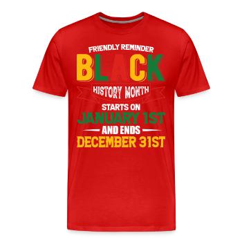 Mois de l’histoire des Noirs Histoire des Noirs - T-shirt bio Premium Homme - rouge - Devant - Damien (186cm)