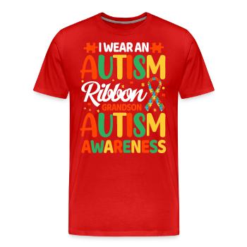 Autismus Autist - Männer Premium Bio T-Shirt - Rot - Vorne - Damien (186cm)