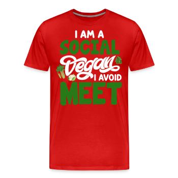 Vegan Veganism - Men's Premium Organic T-Shirt - red - Front - Damien (186cm)