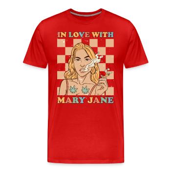 Cannabis Marijuana Weed Fumer - T-shirt bio Premium Homme - rouge - Devant - Damien (186cm)