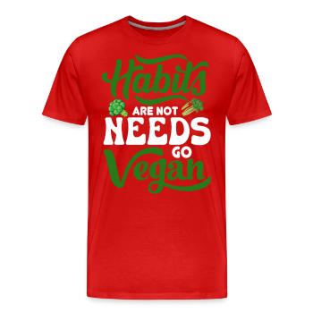 Vegan Veganism - Men's Premium Organic T-Shirt - red - Front - Damien (186cm)