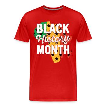 Mois de l’histoire des Noirs Histoire des Noirs - T-shirt bio Premium Homme - rouge - Devant - Damien (186cm)