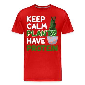 Vegan Veganism - Men's Premium Organic T-Shirt - red - Front - Damien (186cm)