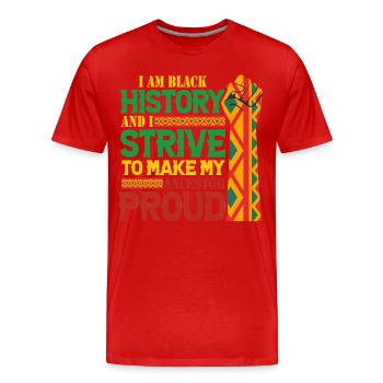 Mois de l’histoire des Noirs Histoire des Noirs - T-shirt bio Premium Homme - rouge - Devant - Damien (186cm)