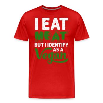 Vegan Veganism - Men's Premium Organic T-Shirt - red - Front - Damien (186cm)