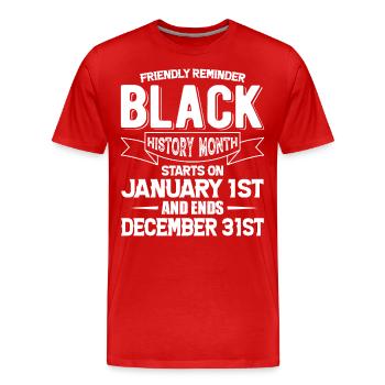 Mois de l’histoire des Noirs Histoire des Noirs - T-shirt bio Premium Homme - rouge - Devant - Damien (186cm)