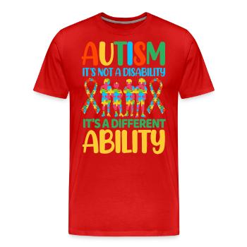 Autismus Autist - Männer Premium Bio T-Shirt - Rot - Vorne - Damien (186cm)