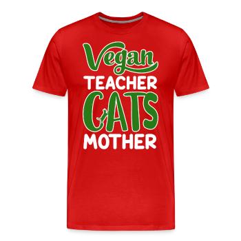 Vegan Veganism - Men's Premium Organic T-Shirt - red - Front - Damien (186cm)