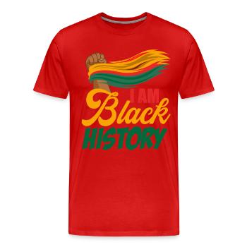 Mois de l’histoire des Noirs Histoire des Noirs - T-shirt bio Premium Homme - rouge - Devant - Damien (186cm)