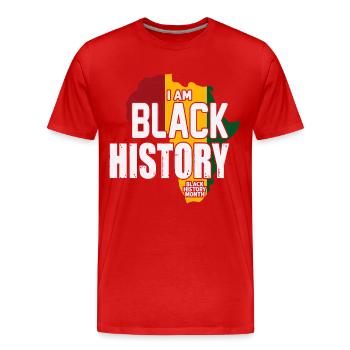 Mois de l’histoire des Noirs Histoire des Noirs - T-shirt bio Premium Homme - rouge - Devant - Damien (186cm)
