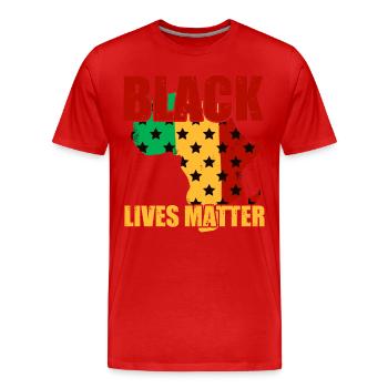 Mois de l’histoire des Noirs Histoire des Noirs - T-shirt bio Premium Homme - rouge - Devant - Damien (186cm)