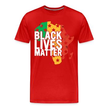 Mois de l’histoire des Noirs Histoire des Noirs - T-shirt bio Premium Homme - rouge - Devant - Damien (186cm)