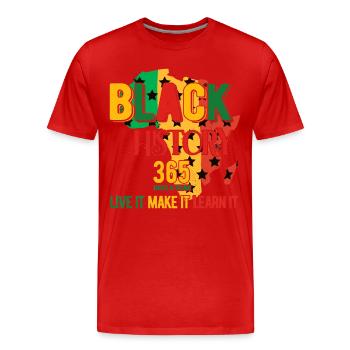 Mois de l’histoire des Noirs Histoire des Noirs - T-shirt bio Premium Homme - rouge - Devant - Damien (186cm)