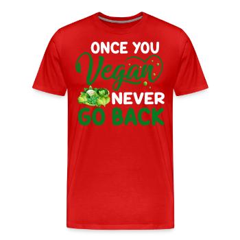 Vegan Veganism - Men's Premium Organic T-Shirt - red - Front - Damien (186cm)