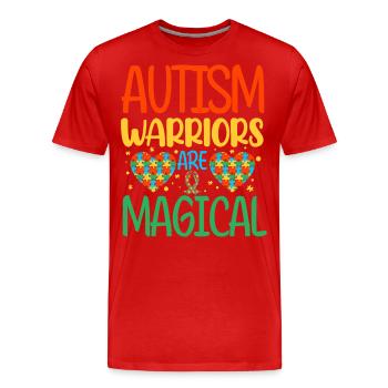 Autismus Autist - Männer Premium Bio T-Shirt - Rot - Vorne - Damien (186cm)