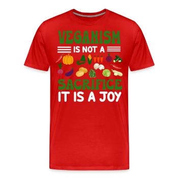 Vegan Veganism - Men's Premium Organic T-Shirt - red - Front - Damien (186cm)