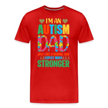 Autismus Autist - Männer Premium Bio T-Shirt - Rot - Vorne - Damien (186cm)