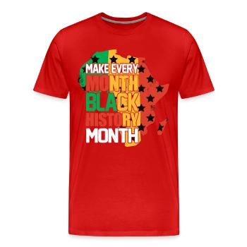 Mois de l’histoire des Noirs Histoire des Noirs - T-shirt bio Premium Homme - rouge - Devant - Damien (186cm)