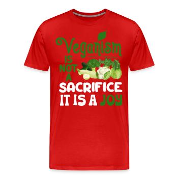 Vegan Veganism - Men's Premium Organic T-Shirt - red - Front - Damien (186cm)