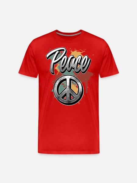 Peace Frieden - Men's Premium Organic T-Shirt - red
