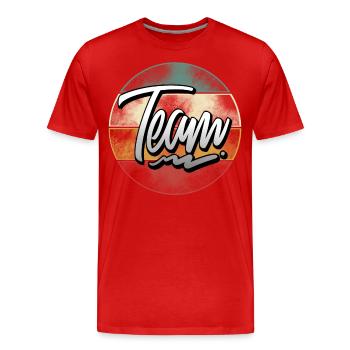 Équipe - T-shirt bio Premium Homme - rouge - Devant - Damien (186cm)