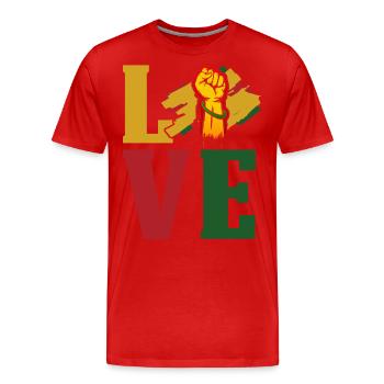 Mois de l’histoire des Noirs Histoire des Noirs - T-shirt bio Premium Homme - rouge - Devant - Damien (186cm)