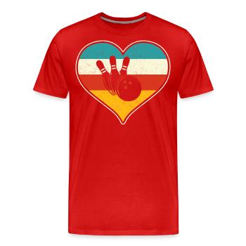 Bowling - Männer Premium Bio T-Shirt - Rot - Vorne - Damien (186cm)