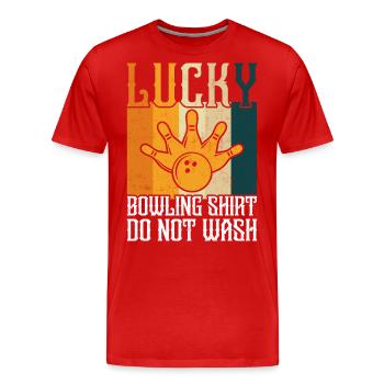Bowling - Männer Premium Bio T-Shirt - Rot - Vorne - Damien (186cm)
