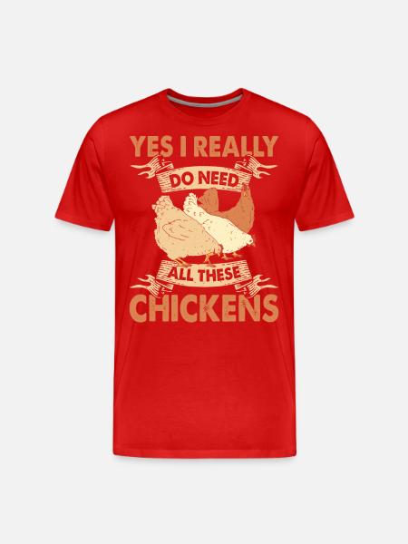 Poulets Élevage de poulets - T-shirt bio Premium Homme - rouge