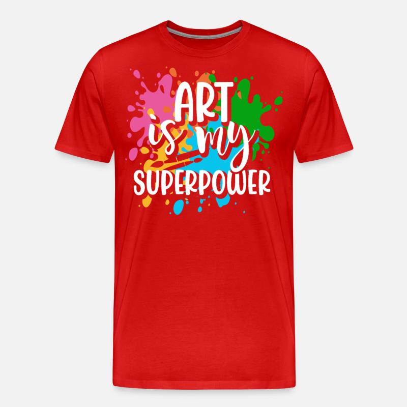 Künstler - Männer Premium Bio T-Shirt - Rot