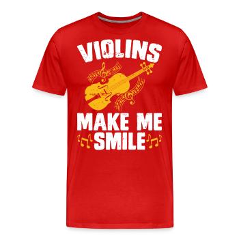 Violine Violinist - Männer Premium Bio T-Shirt - Rot - Vorne - Damien (186cm)