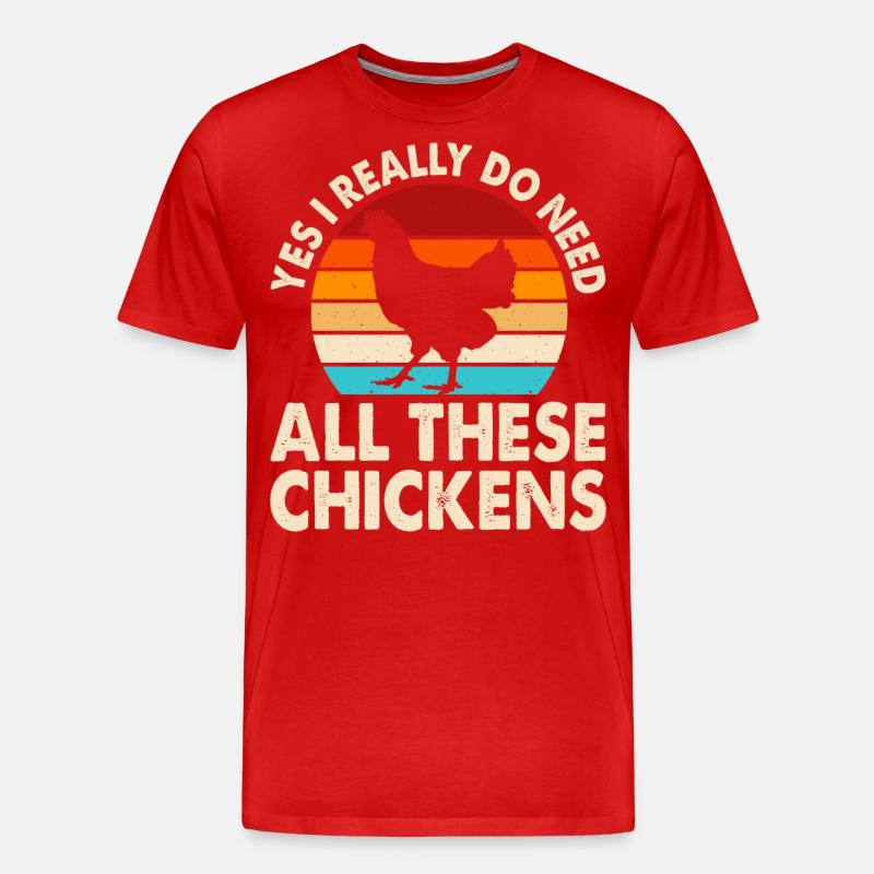 Hühner Huhn - Männer Premium Bio T-Shirt - Rot