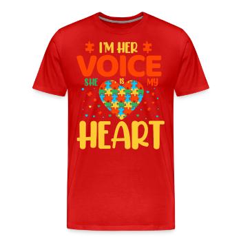 Autismus Autist - Männer Premium Bio T-Shirt - Rot - Vorne - Damien (186cm)