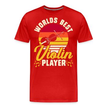 Violine Violinist - Männer Premium Bio T-Shirt - Rot - Vorne - Damien (186cm)